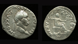Vespasian, Denarius, Pontif Maxim reverse